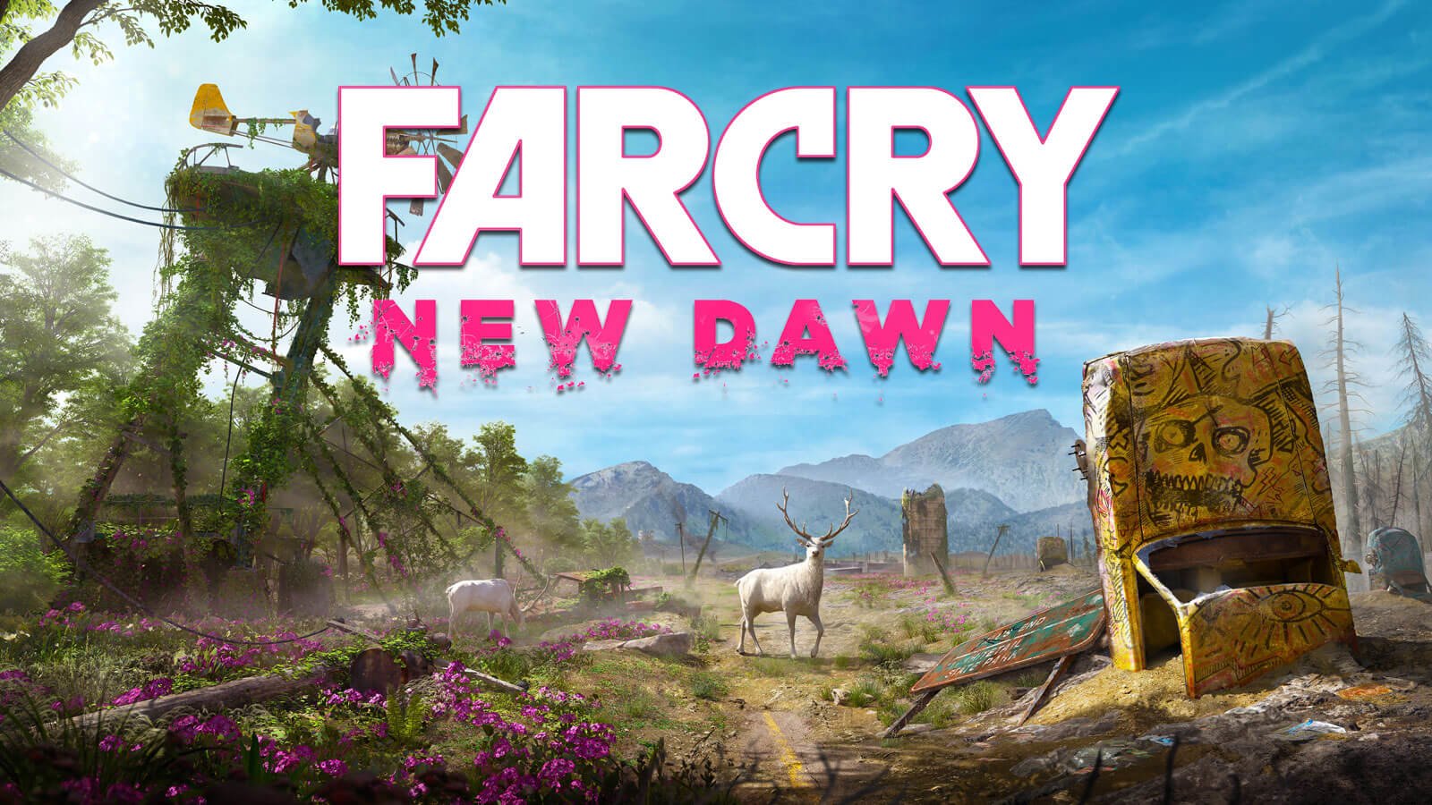 Cry new. Far Cry New Dawn стрим. Far Cry New Dawn лого. Far Cry 5 4к. Логотип фар край новый рассвет.